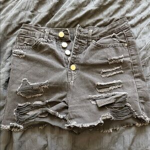 SHEIN Distressed Gray Jean Shorts